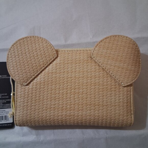 Loungefly Disney Mouse Woven Texture Zip Around Wallet - Picture 7 of 14